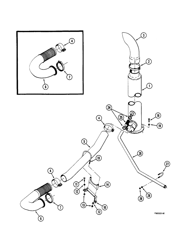 Схема запчастей Case IH STEIGER - (2-30) - EXHAUST SYSTEM (02) - ENGINE