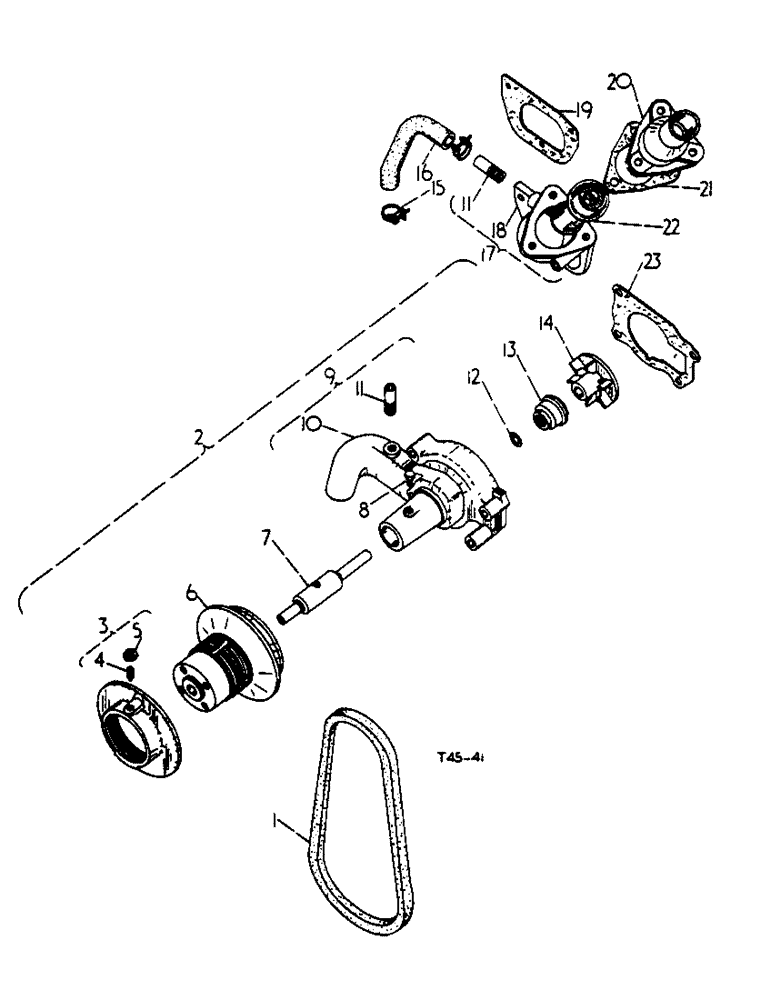 Схема запчастей Case IH 276 - (1-18) - WATER PUMP AND THERMOSTAT HOUSING (02) - ENGINE
