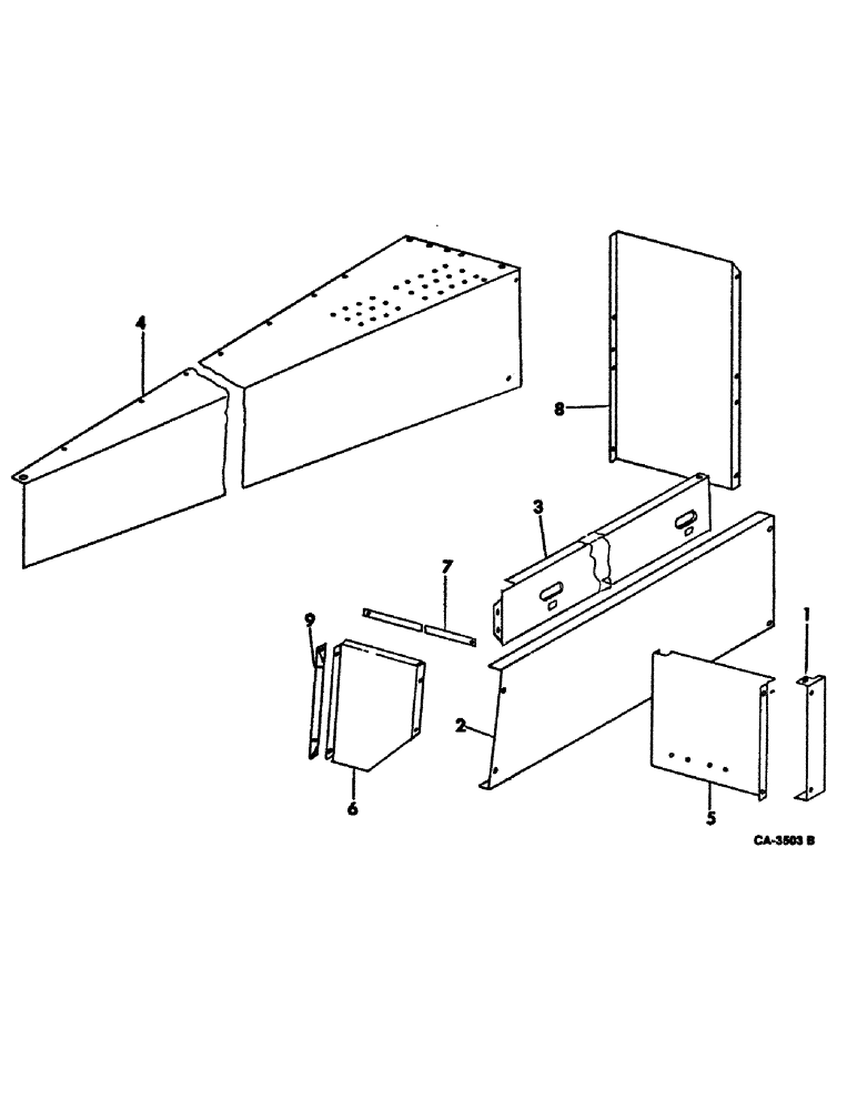 Схема запчастей Case IH 815 - (20-05) - SEPARATOR, SEPARATOR SHIELD RIGHT HAND Separation