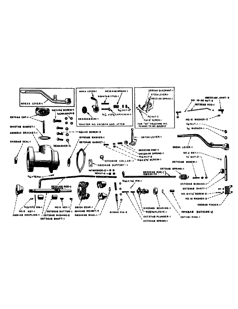Схема запчастей Case IH S-SERIES - (030) - GOVERNOR AND THROTTLE CONTROL PARTS, S, SC, SO (03) - FUEL SYSTEM