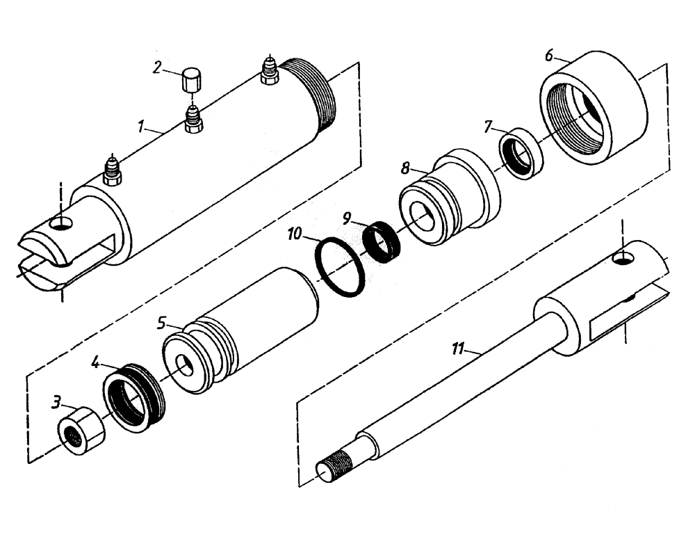 Схема запчастей Case IH 7000 - (B01-55) - HYDRAULIC CYLINDER (EXTRACTOR BIN FLAP), UP TO AND INCLUDING Hydraulic Components & Circuits