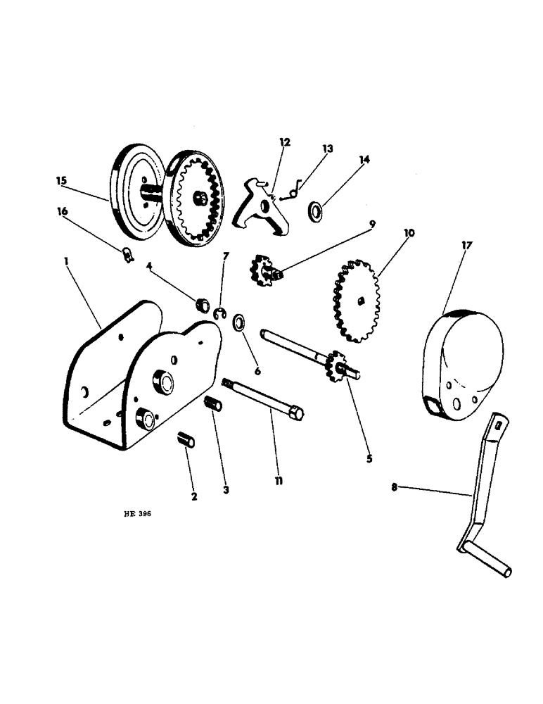 Схема запчастей Case IH 55 - (F-17) - HAND WINCH ASSEMBLY, MACHINES BUILT PRIOR TO MAY, 1973 