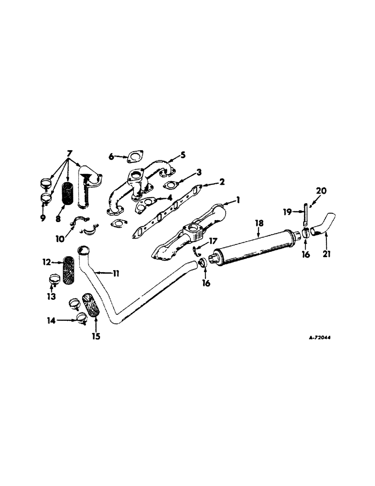 Схема запчастей Case IH 504 - (036) - DIESEL ENGINE, UNDERSLUNG EXHAUST SYSTEM, INTERNATIONAL TRACTORS (01) - ENGINE