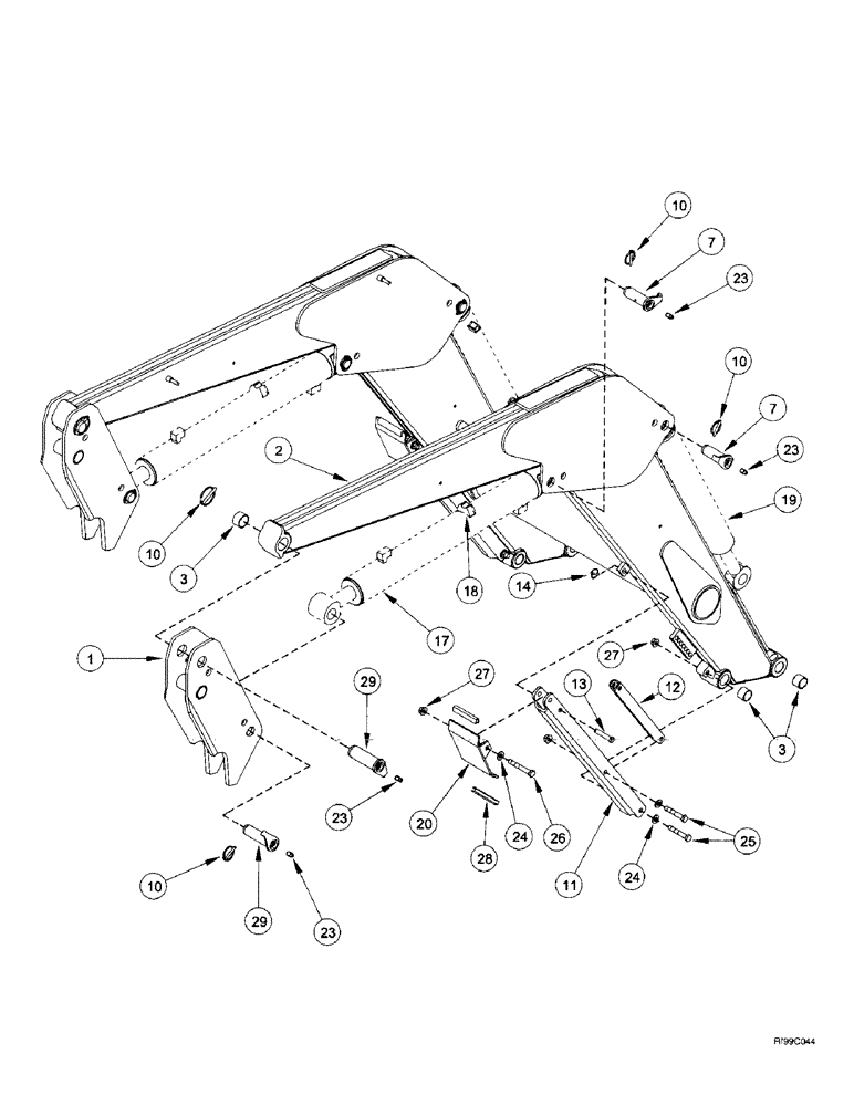 Схема запчастей Case IH L655 - (09-01) - FRAME (09) - CHASSIS/ATTACHMENTS