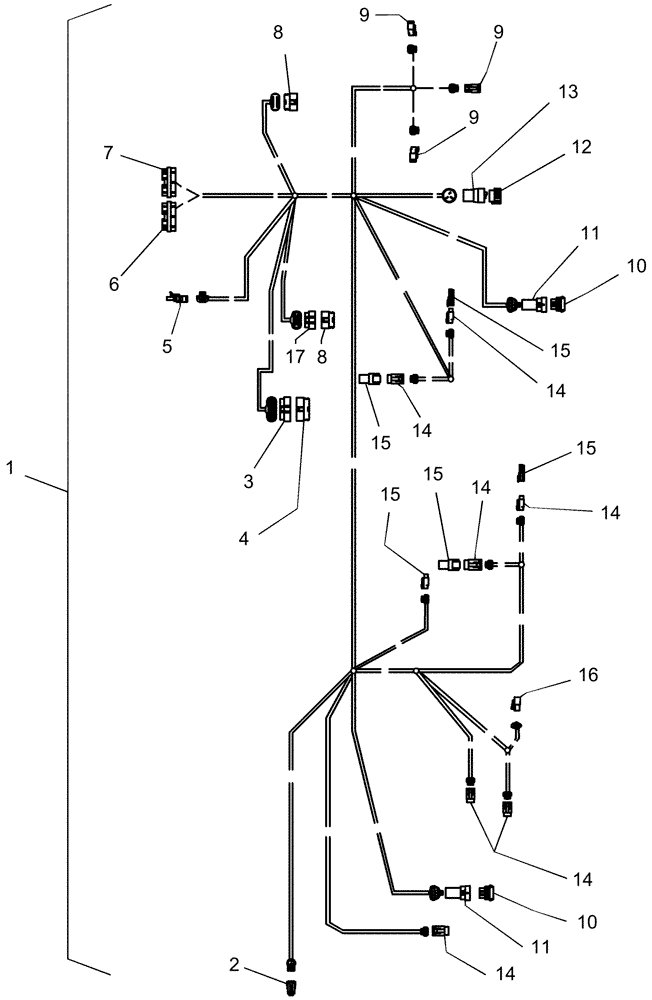 Схема запчастей Case IH 1250 - (55.100.12) - ELECTRICAL - HARNESS, TOOLBAR 87575099 - 12 ROW AND 16 ROW (55) - ELECTRICAL SYSTEMS