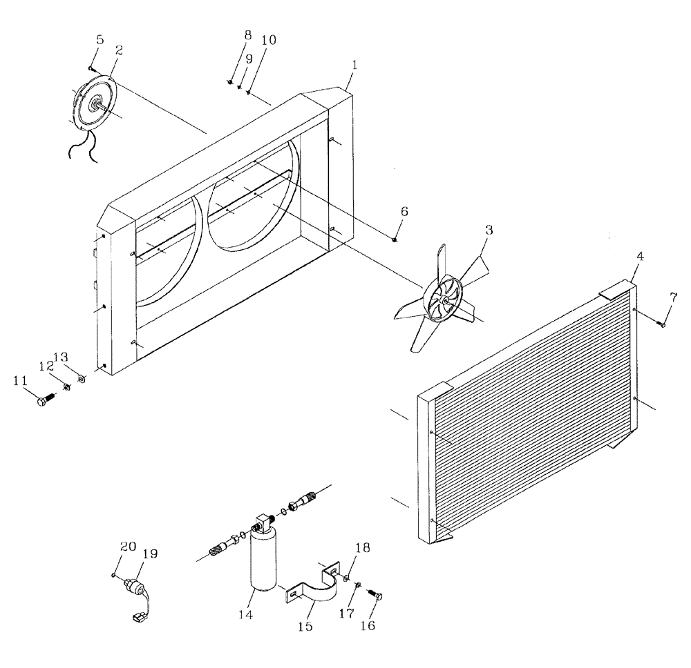 Схема запчастей Case IH 7700 - (A13[02]) - AIR CONDITIONER CONDENSOR Mainframe & Functioning Components