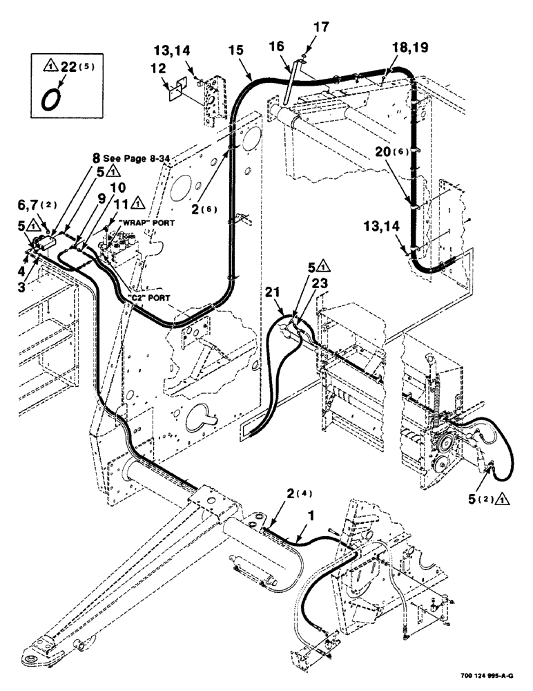Схема запчастей Case IH 8465 - (8-32) - MESH WRAP HYDRAULIC ASSEMBLY, SERIAL NUMBER CFH0073272 AND LATER (07) - HYDRAULICS