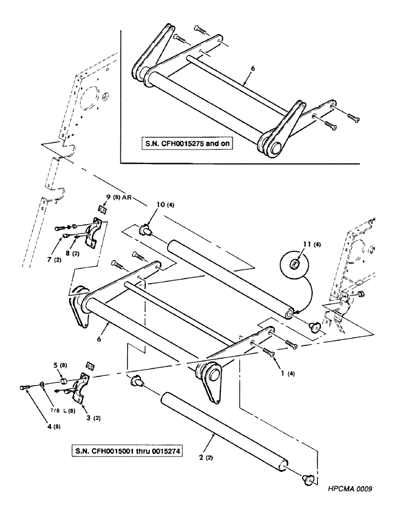 Схема запчастей Case IH 8450 - (068) - BELT TENSION ROLLERS ASSEMBLY (14) - BALE CHAMBER