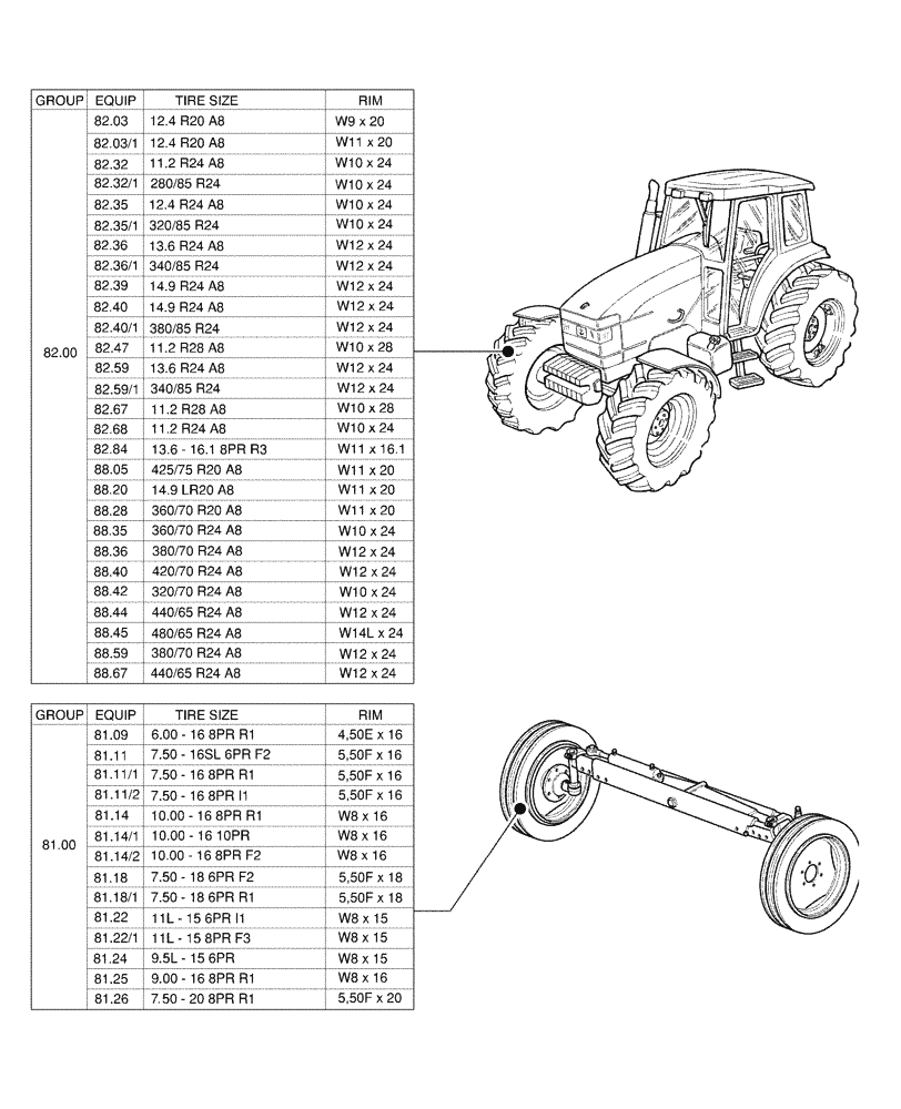 Схема запчастей Case IH JX1090U - (80.00 [01]) - (SEC. 11) TRACTION (11) - WHEELS/TRACKS