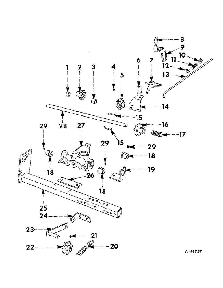 Схема запчастей Case IH 617 - (V-07) - HOPPER SUPPORT AND DRIVE 