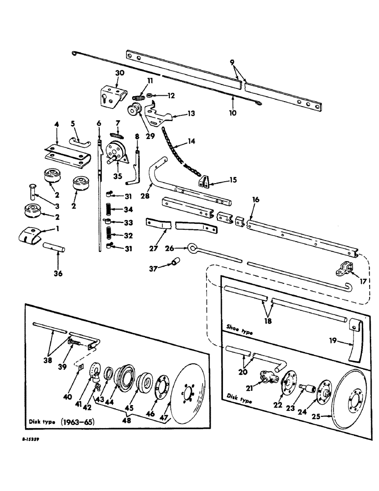 Схема запчастей Case IH 456 - (G-18) - MARKER UNIT, DISK TYPE AND SHOE TYPE 