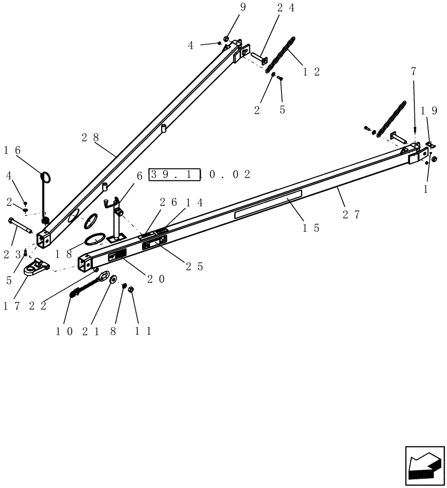 Схема запчастей Case IH 600 - (39.110.01) - HITCH ASSEMBLY (39) - FRAMES AND BALLASTING