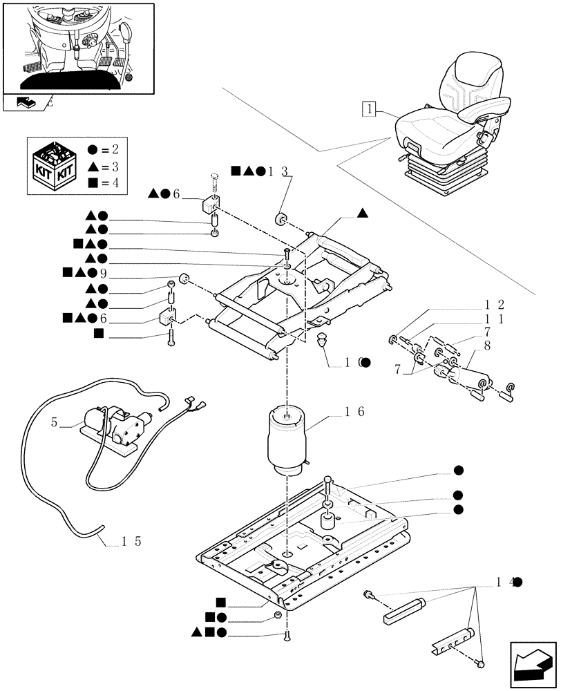 Схема запчастей Case IH PUMA 115 - (1.93.3/ C[05]) - "GRAMMER" DELUXE AIR SUSPENSION SEAT, W/BELTS AND W/SWITCH - BREAKDOWN (10) - OPERATORS PLATFORM/CAB