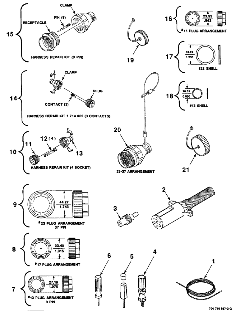 Схема запчастей Case IH 8585 - (4-16) - ELECTRICAL SERVICE PARTS, (CONT) (06) - ELECTRICAL