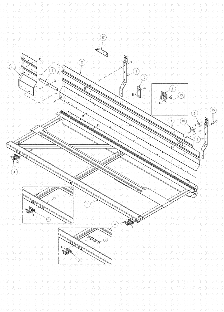 Схема запчастей Case IH 2142 - (09-15) - DRAPER CARRIER DECKS 
