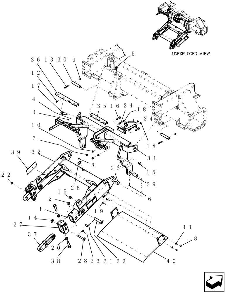 Схема запчастей Case IH ADX2230 - (F.10.D[07]) - 3 - POINT HITCH, HEAVY DUTY F - Frame Positioning