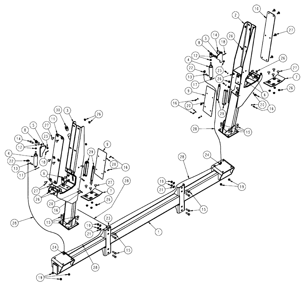 Схема запчастей Case IH FLX610 - (03-032) - BOOM CRADLE GROUP, 4 WHEELER (09) - BOOMS