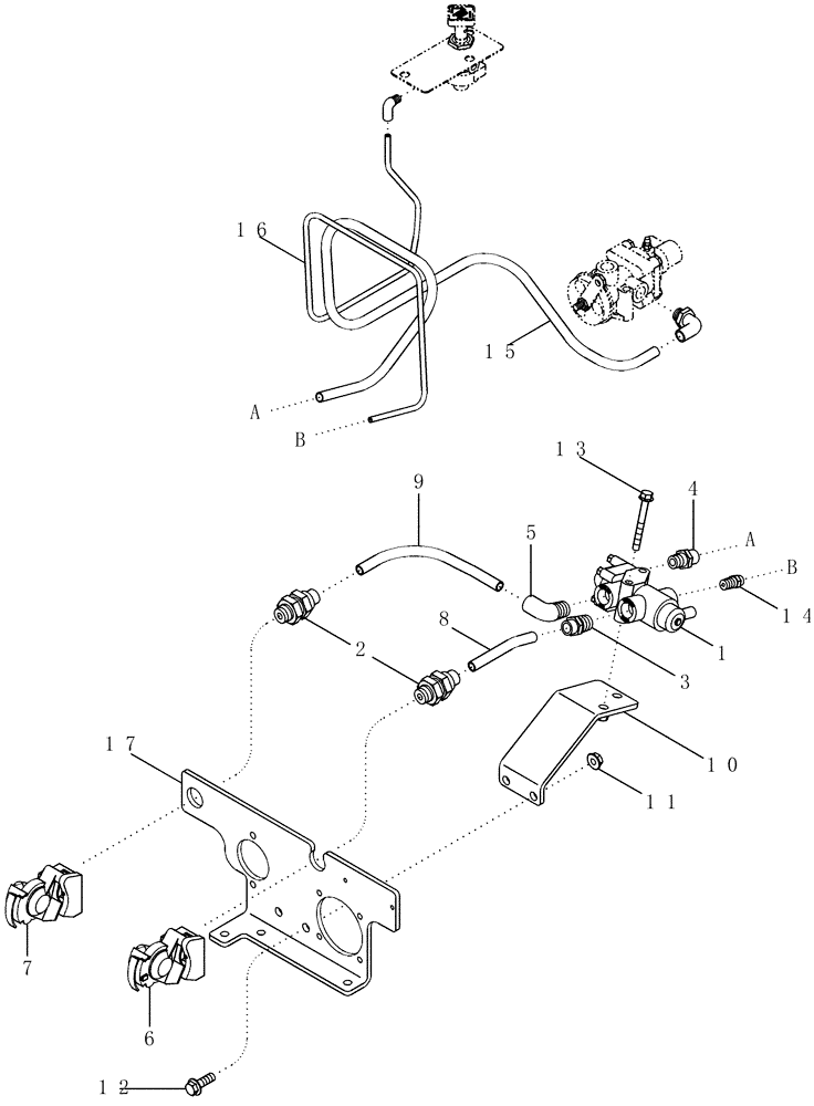 Схема запчастей Case IH MAGNUM 305 - (07-16) - TRAILER BRAKES - PNEUMATIC, COUPLERS, DUAL LINE (07) - BRAKES