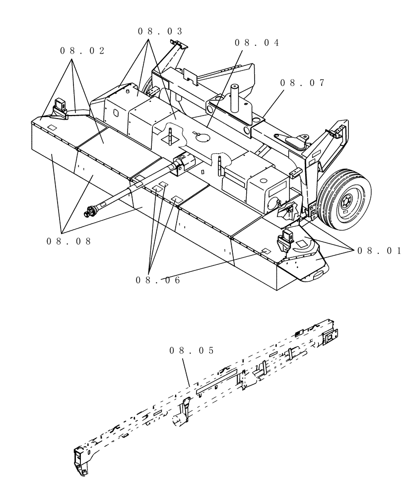 Схема запчастей Case IH DC132 - (8) - SHEET METAL AND DECALS - PICTORIAL INDEX (00) - GENERAL