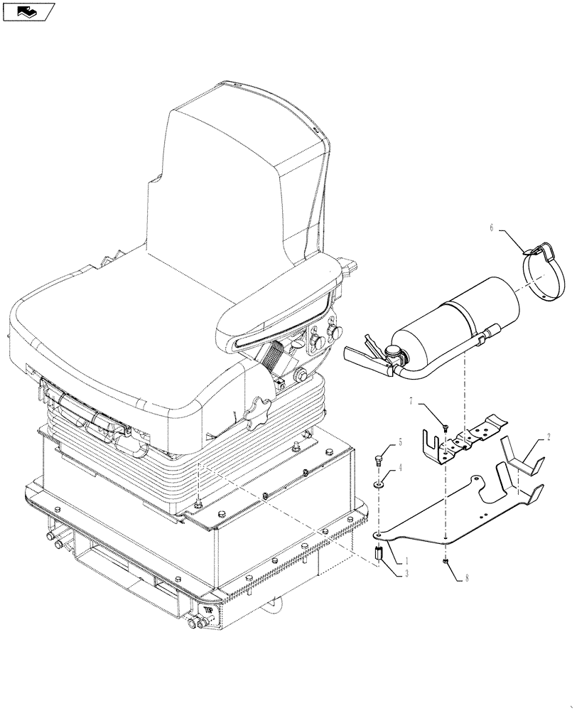 Схема запчастей Case IH 3330 - (05.102.01) - FIRE EXTINGUISHER PACKAGE BEGINNING 04/2009 (05) - SERVICE & MAINTENANCE