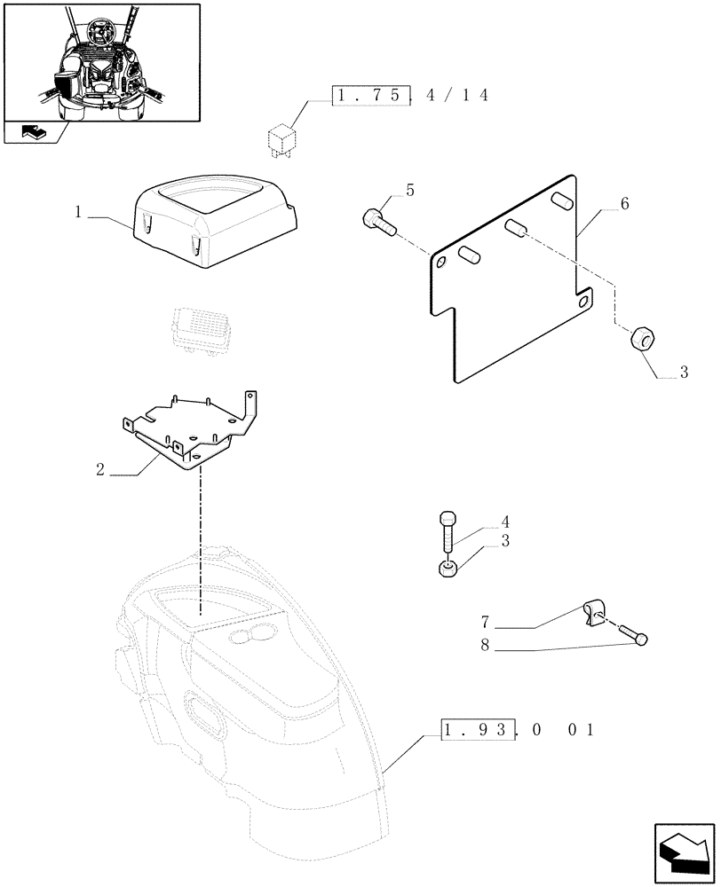 Схема запчастей Case IH PUMA 210 - (1.93.0/02) - (VAR.190-330) AUTO GUIDANCE SYSTEM READY - CONTROLS COVER AND CABLES (10) - OPERATORS PLATFORM/CAB