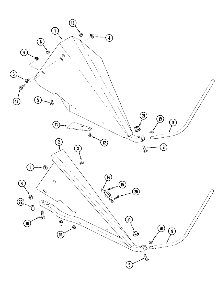 Схема запчастей Case IH 1010 - (9D-10) - DIVIDERS (58) - ATTACHMENTS/HEADERS