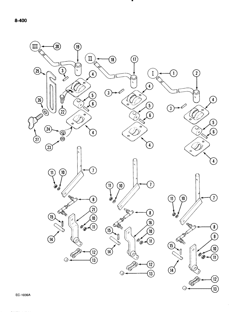 Схема запчастей Case IH 885 - (8-400) - AUXILIARY VALVE CONTROLS, BOSCH, P.I.N. 18001 AND AFTER (08) - HYDRAULICS