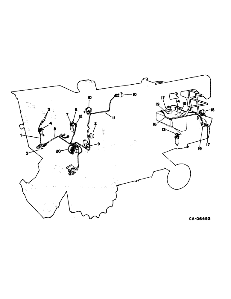 Схема запчастей Case IH 1420 - (08-06) - ELECTRICAL, WIRING DIAGRAM, LEFT TURN, GRAIN TANK, UNLOADER, REAR LIGHTS AND FUEL PUMP (06) - ELECTRICAL