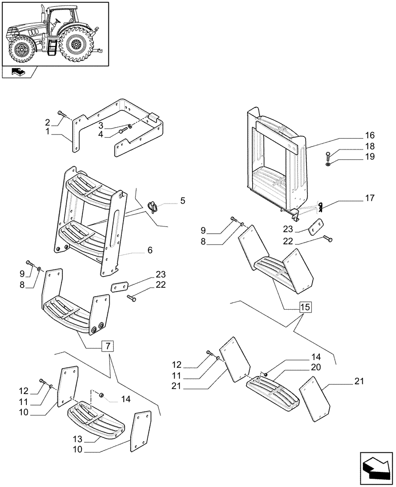 Схема запчастей Case IH PUMA 140 - (1.90.2) - FOOT STEP (10) - OPERATORS PLATFORM/CAB