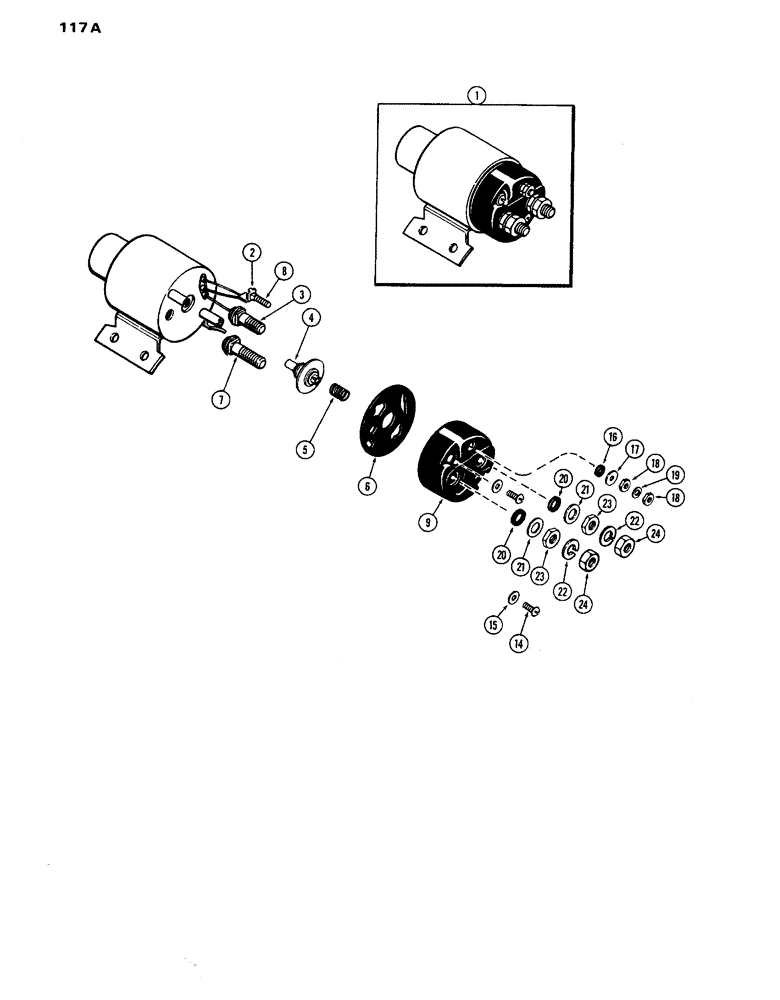 Схема запчастей Case IH 770 - (117A) - A43862 SOLENOID, 267B DIESEL ENGINE (04) - ELECTRICAL SYSTEMS