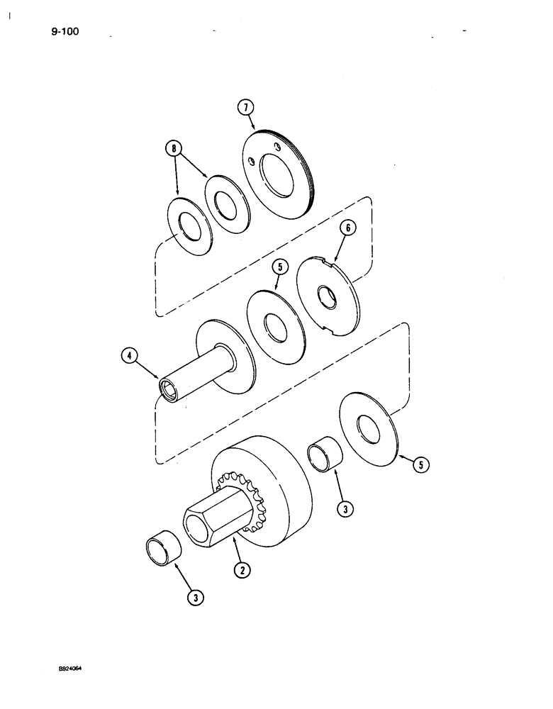 Схема запчастей Case IH 1010 - (9-100) - AUGER DRIVE CLUTCH (58) - ATTACHMENTS/HEADERS