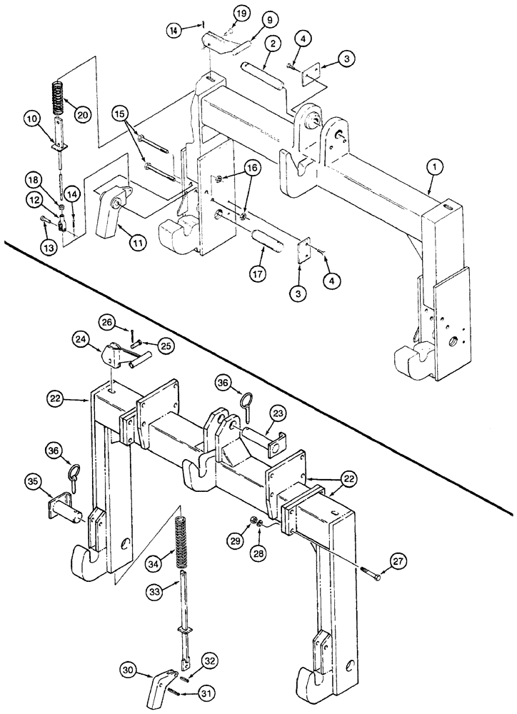 Схема запчастей Case IH 7250 - (9-010) - QUICK HITCH COUPLER (09) - CHASSIS/ATTACHMENTS