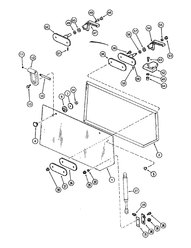 Схема запчастей Case IH 8940 - (9-082) - CAB REAR WINDOW (09) - CHASSIS/ATTACHMENTS