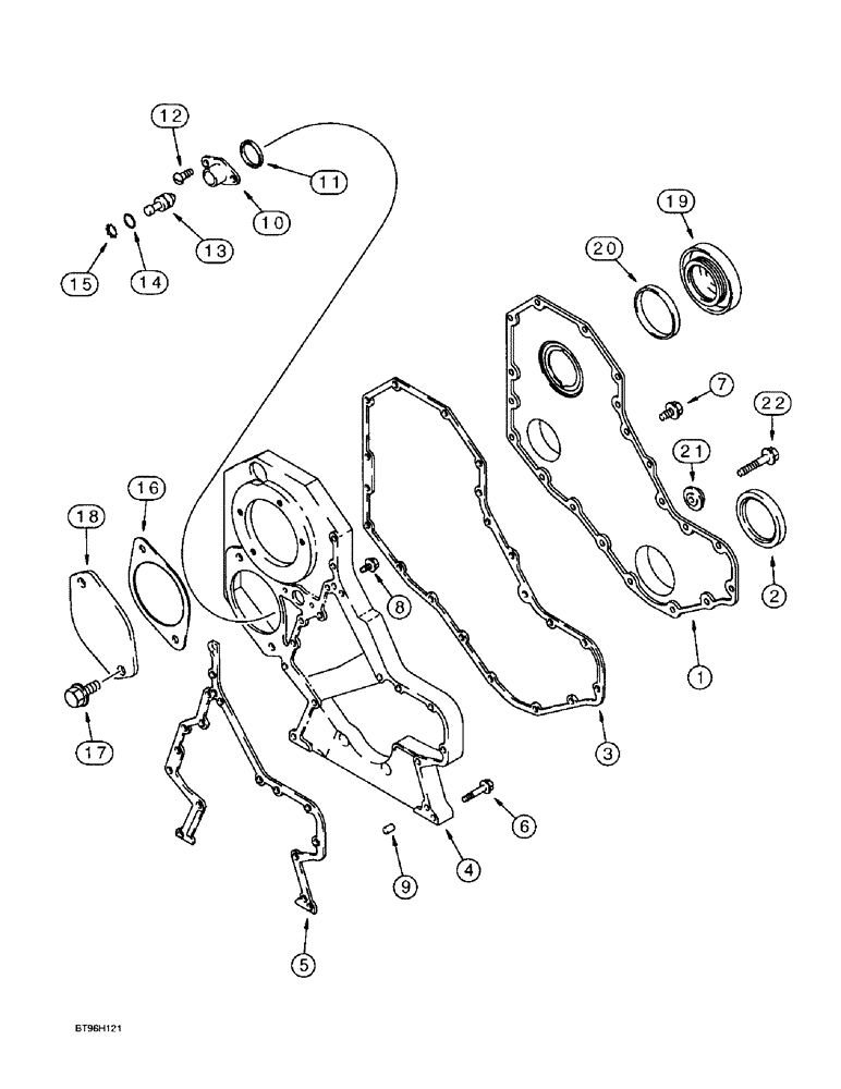 Схема запчастей Case IH 6591TA - (2-16) - FRONT GEAR COVER, 6T-590 AND 6TA-590 EMISSIONS CERTIFIED ENGINE 