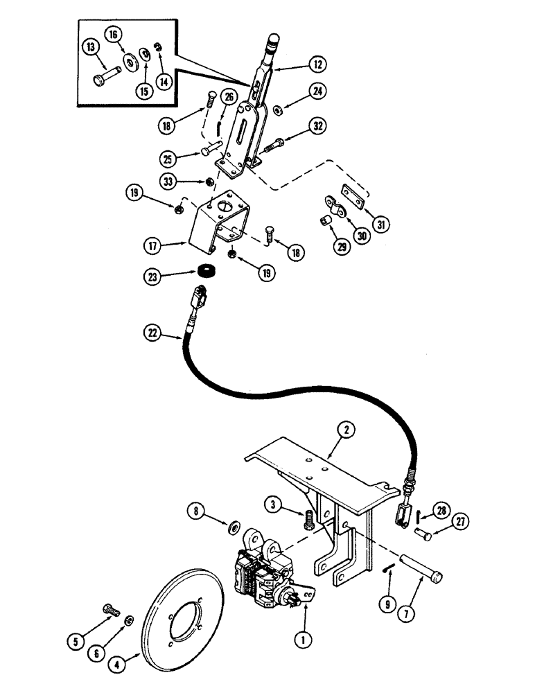 Схема запчастей Case IH 2290 - (7-354) - HAND BRAKE, MFD TRACTORS (07) - BRAKES