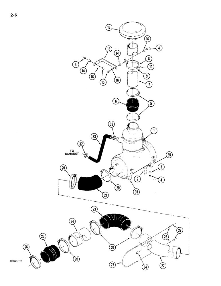 Схема запчастей Case IH 9270 - (2-06) - AIR INDUCTION SYSTEM (02) - ENGINE