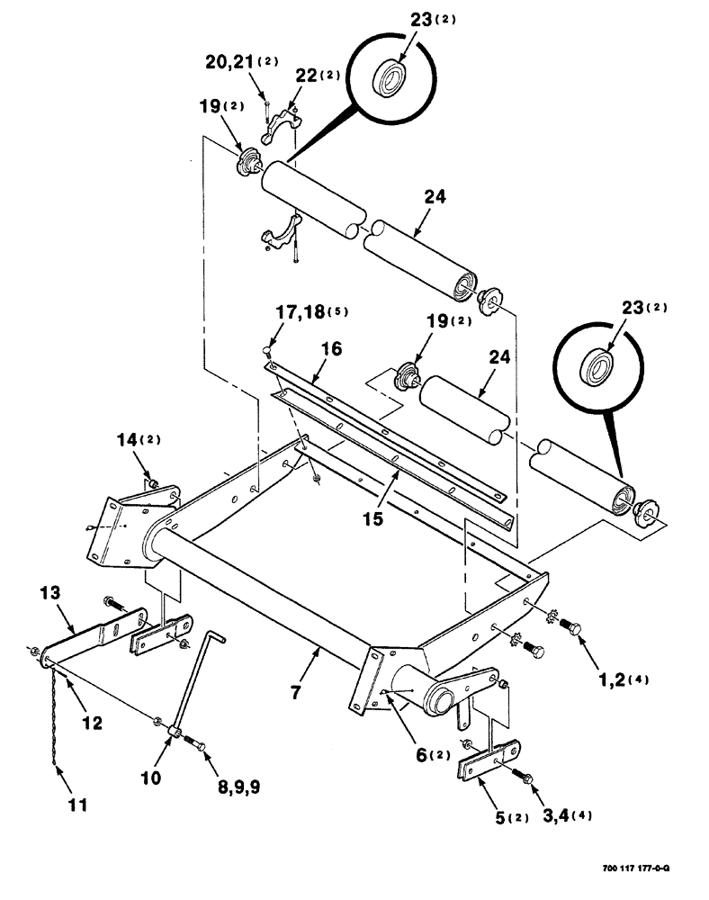 Схема запчастей Case IH 8420 - (06-16) - TIGHTENER ROLLERS ASSEMBLY (LOWER) (14) - BALE CHAMBER