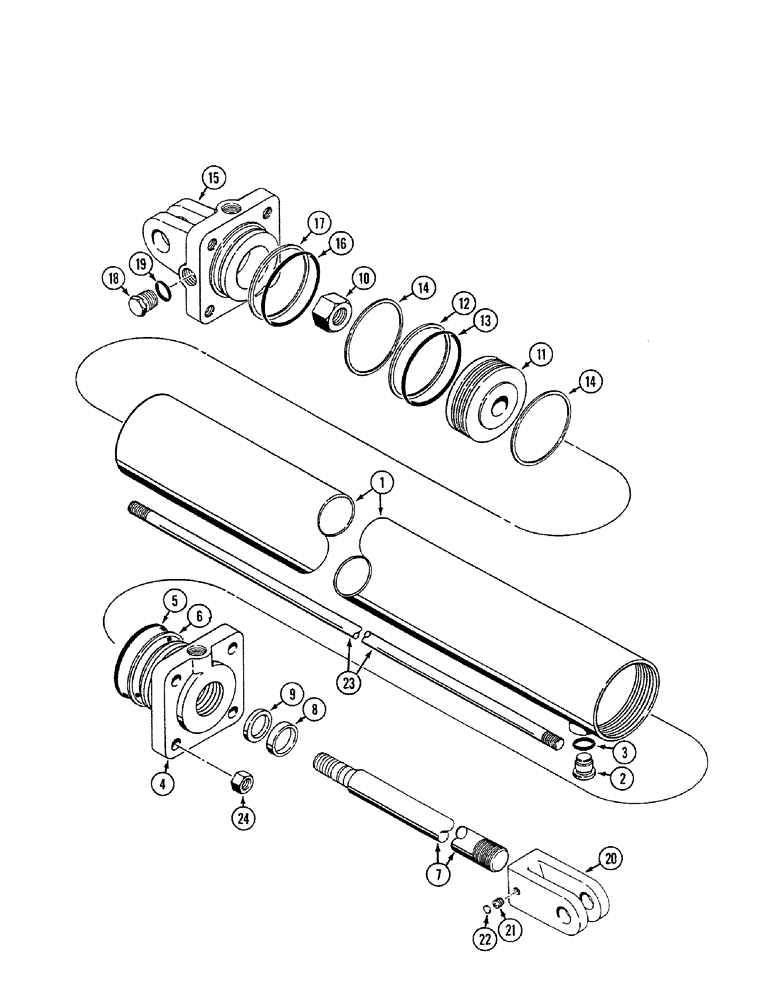 Схема запчастей Case IH 4200 - (08-09) - DISC GANG AND DEPTH CONTROL CYLINDER, 1282328C92, 3-3/4 ID X 8 INCH STROKE, FLEX FOLD MODELS (08) - HYDRAULICS