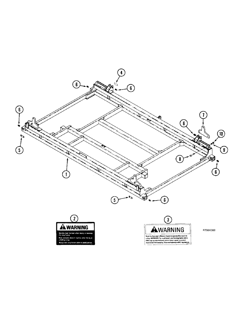 Схема запчастей Case IH 5800 - (9-06) - MAIN FRAME, VERTICAL FOLD AND DOUBLE FOLD, 29 FOOT THROUGH (09) - CHASSIS/ATTACHMENTS