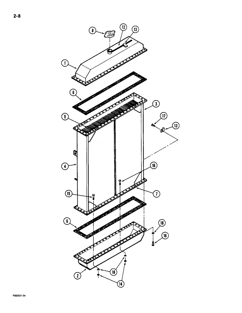 Схема запчастей Case IH 9190 - (2-08) - RADIATOR ASSEMBLY (02) - ENGINE