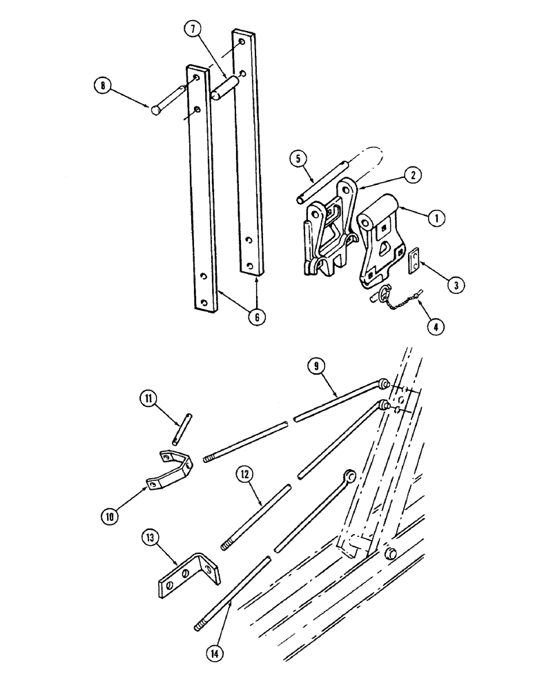 Схема запчастей Case IH 4500 - (9-006) - C FRAME EXTENSION HINGES AND TRUSS, RODS, DIRECT MOUNTED MODELS (09) - CHASSIS/ATTACHMENTS