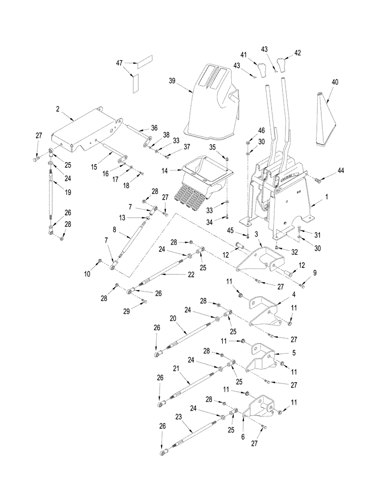 Схема запчастей Case IH STEIGER 435 - (06-02) - TRANSMISSION SHIFT CONTROLS, MANUAL SHIFT TRANSMISSION (06) - POWER TRAIN