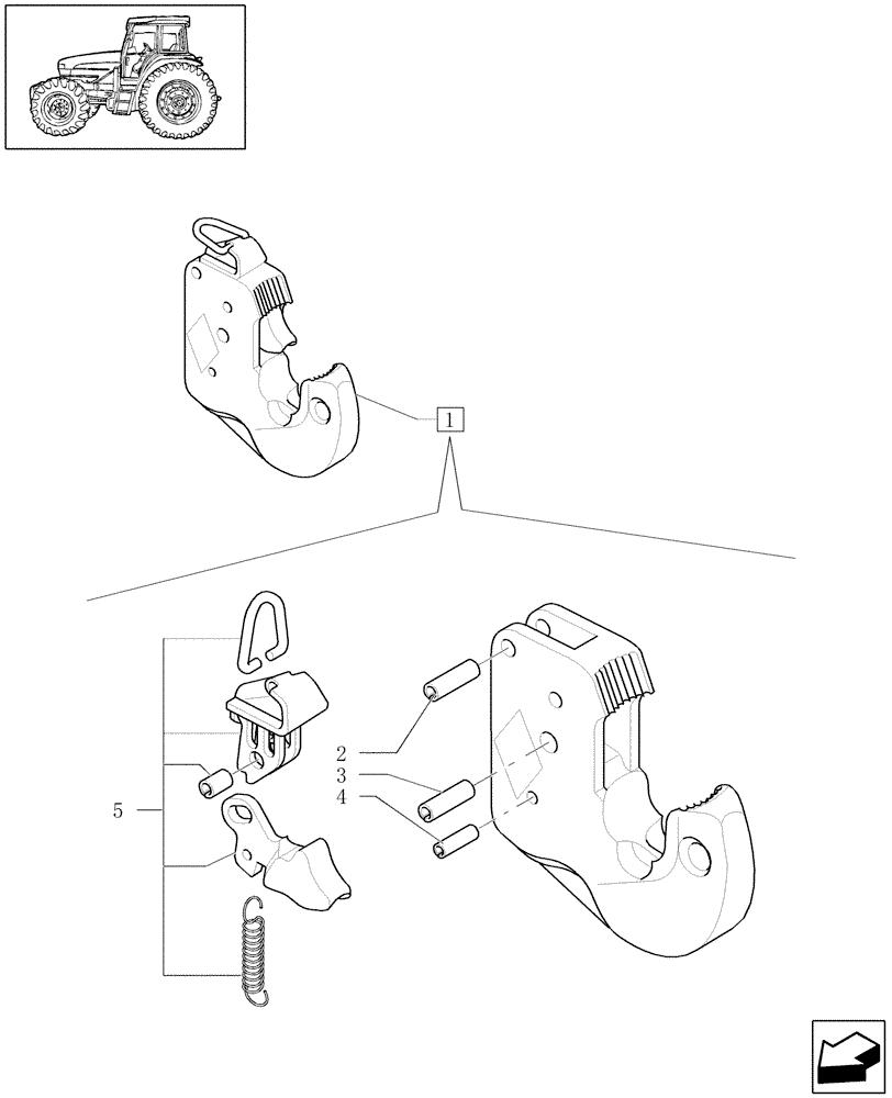 Схема запчастей Case IH JX1100U - (1.89.6/05B) - (VAR.922) THREE POINT HITCH W/QUICK ATTACH ENDS BREAKDOWN (09) - IMPLEMENT LIFT