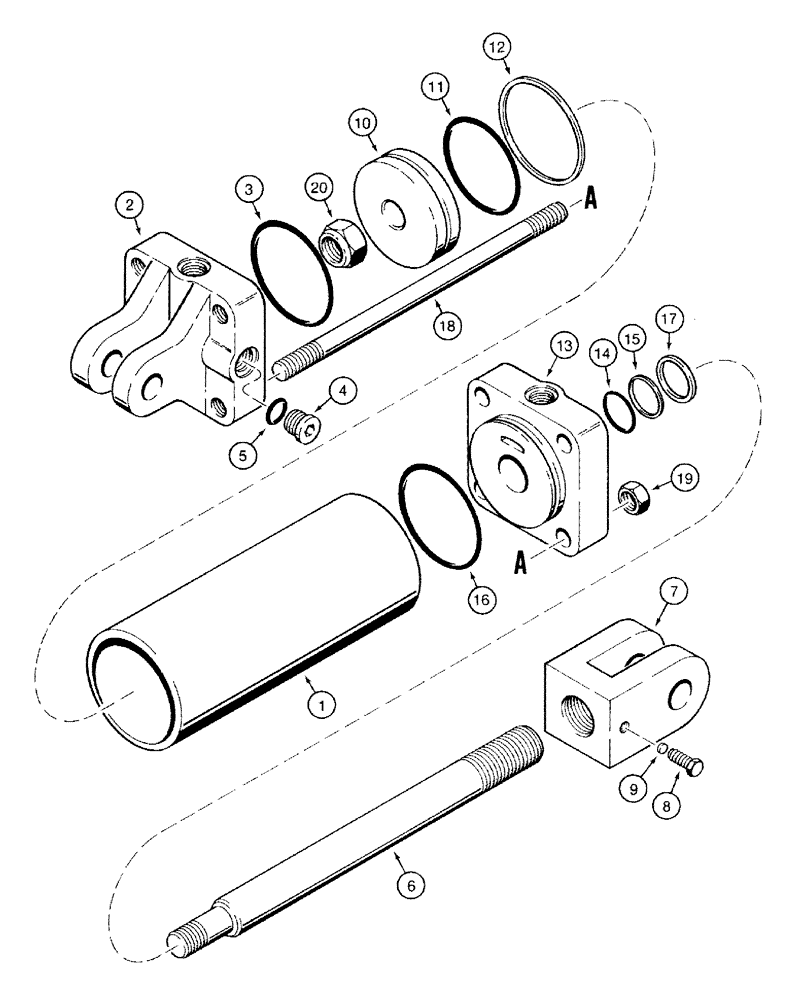 Схема запчастей Case IH 760 - (8-06) - TRANSPORT LIFT CYLINDER - 140683C94, 3-1/2 INCH ID - TIE ROD TYPE (08) - HYDRAULICS