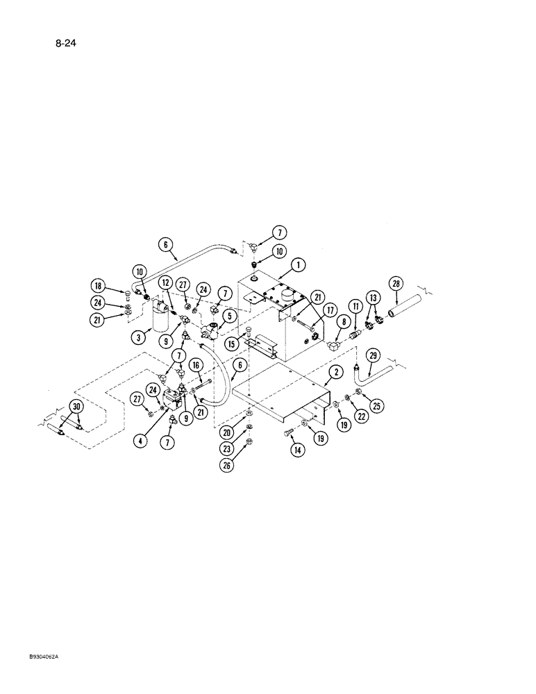 Схема запчастей Case IH 1350 - (8-24) - HYDRAULIC RESERVOIR SYSTEM, 1350 SELF CONTAINED HYDRAULICS (07) - HYDRAULICS