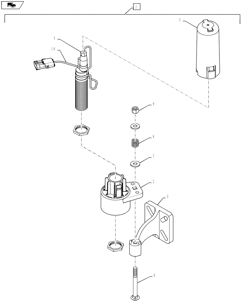Схема запчастей Case IH 3330 - (55.418.12) - SENSOR, ULTRASONIC ASSEMBLY, RH AND LH BOOM SENSORS (55) - ELECTRICAL SYSTEMS