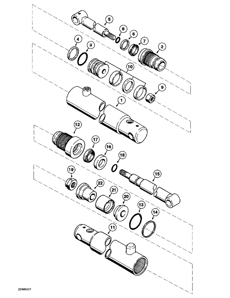 Схема запчастей Case IH 2350 - (3-50) - BUCKET CYLINDER, 2-1/2 INCH BORE X 22-3/8 INCH STROKE 