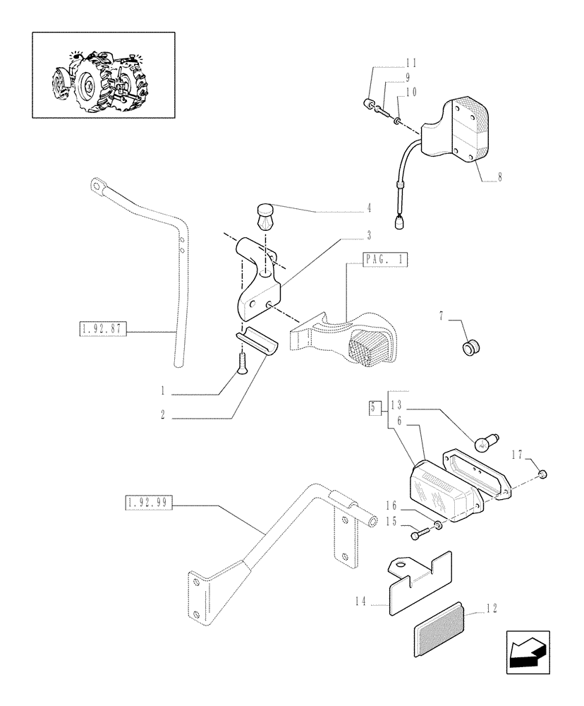 Схема запчастей Case IH JX1095C - (1.75.6[02]) - LIGHTING COMPONENTS - L/CAB (06) - ELECTRICAL SYSTEMS