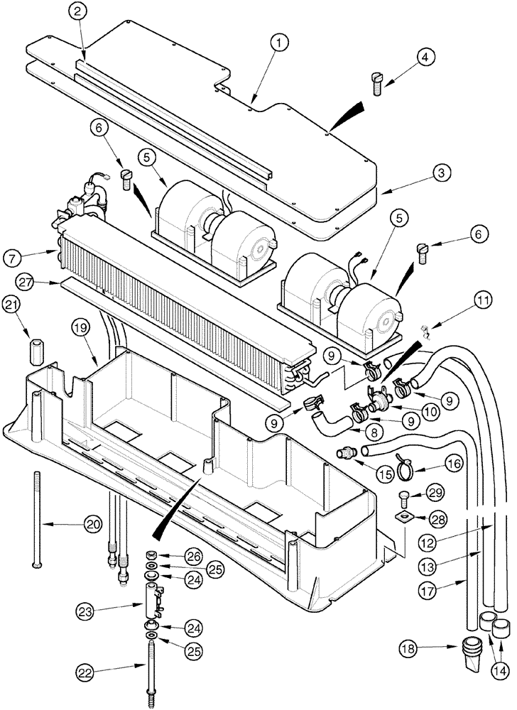 Схема запчастей Case IH MX120 - (09-36) - HEATER AND AIR CONDITIONING (09) - CHASSIS/ATTACHMENTS