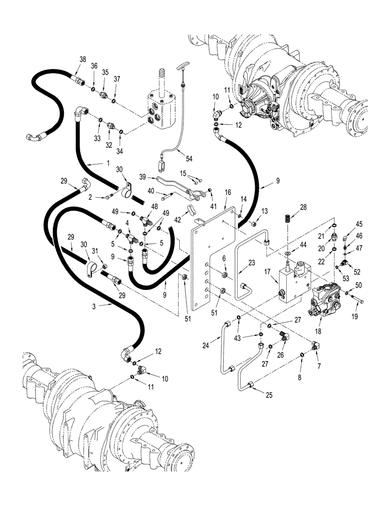 Схема запчастей Case IH STX375 - (07-10) - 500 SERIES AXLE - PARK BRAKE CIRCUIT, WITHOUT DIFFERENTIAL LOCK, BSN JEE0102001, QUADTRAC TRACTOR (07) - BRAKES